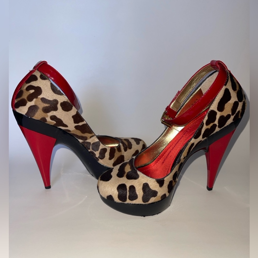 Giuseppe Zanotti PONY LEOPARDATO Red Insoles and Leopard Print Heels